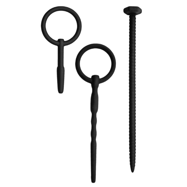 Silicone Urethal Sounding Kit - Screw (Black)