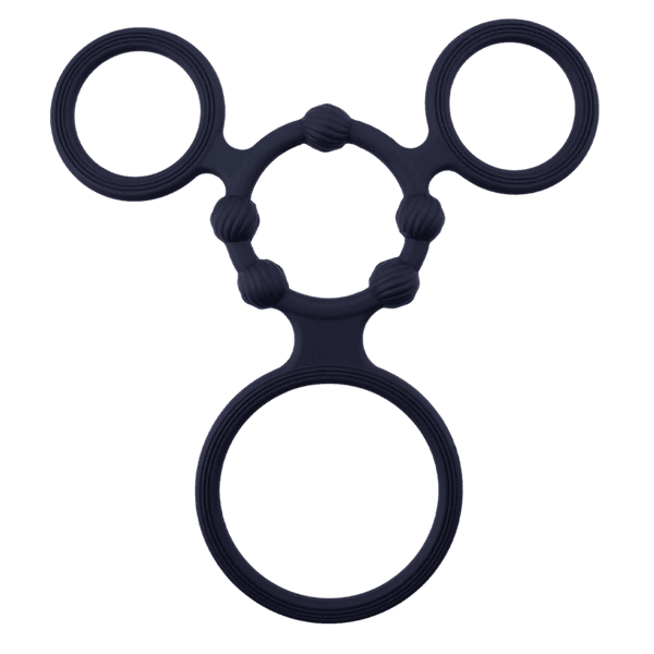 Triple Ring With Ball Stretcher (Black)