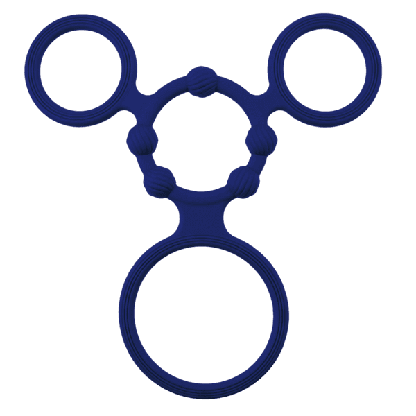 Triple Ring With Ball Stretcher (Black)