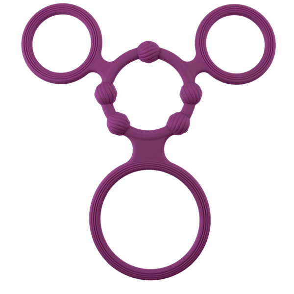 Triple Ring With Ball Stretcher (Black)