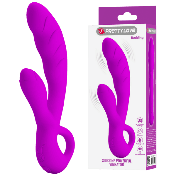 Silicone Powerful Vibrator - Budding (Purple)