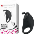 Rechargeable Rabbit Vibrator Cockring (Black)
