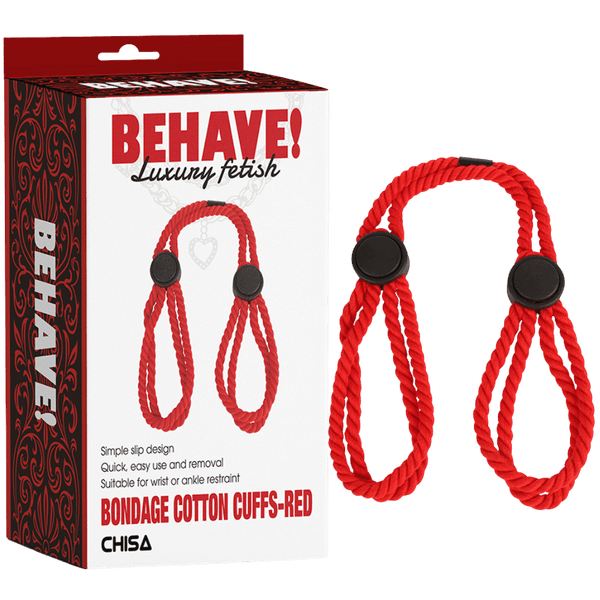Bondage Cotton Cuffs (Red)