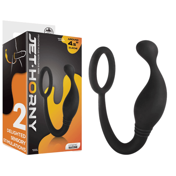 Prostate Plug with Love Ring - 4.5" (Black)