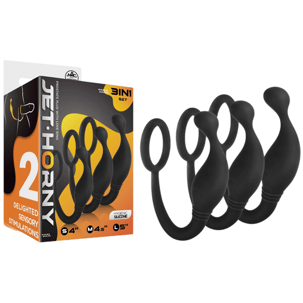 Prostate Plug with Love Ring (3 PCS Set)