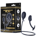 Inflatable Silicone Anal Plug With Plug (Black)