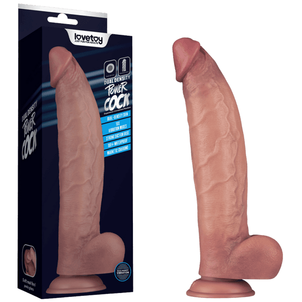 12" Vibrating Dual Density Power Cock (Flesh)