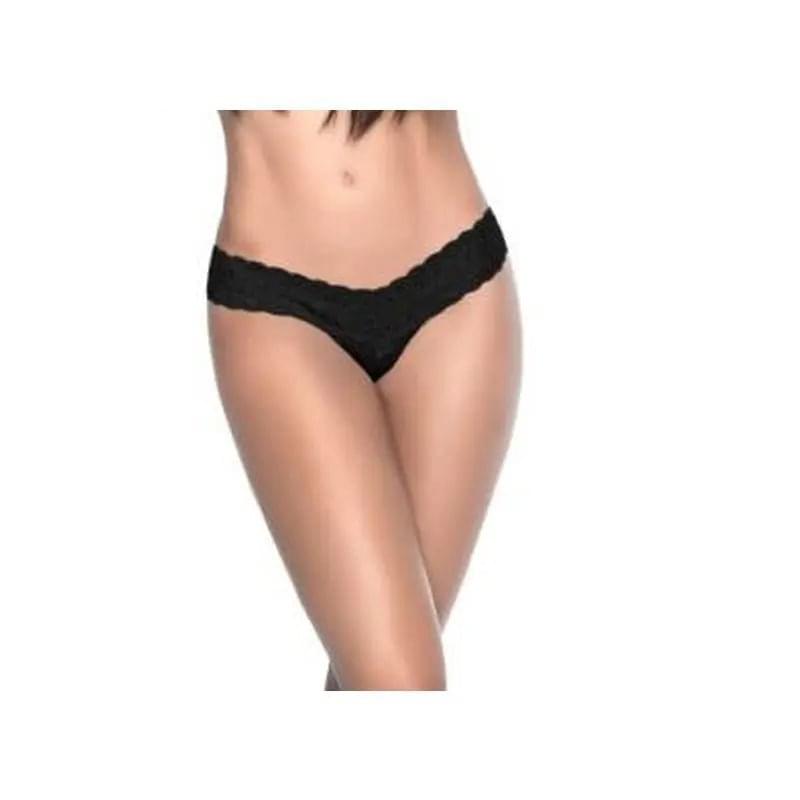 Lace V Back Thong Black Mapale Discreet Intimate Essentials.