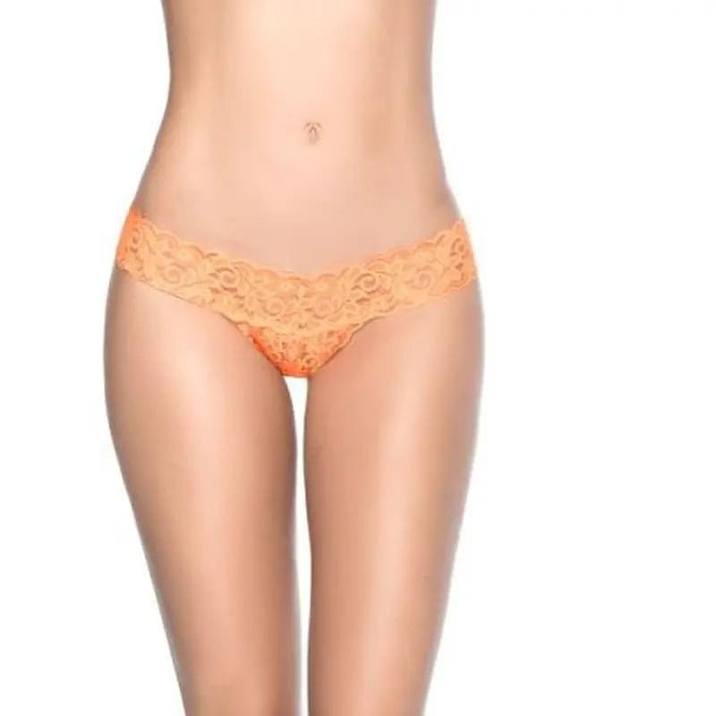 Lace V Back Thong Orange Mapale Discreet Intimate Essentials.