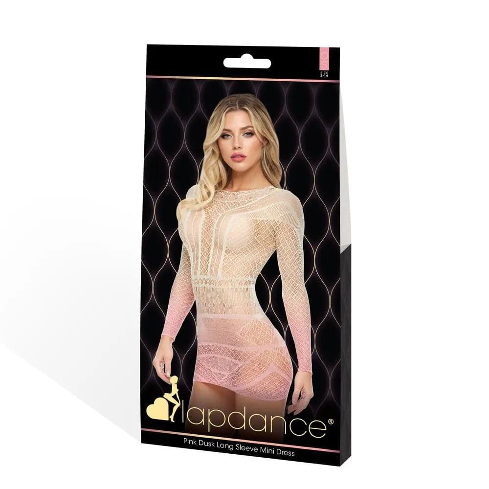 LAPDANCE  Dusk Long Sleeve Mini Dress - Cream/ - One Size XGEN Products Discreet Intimate Essentials.