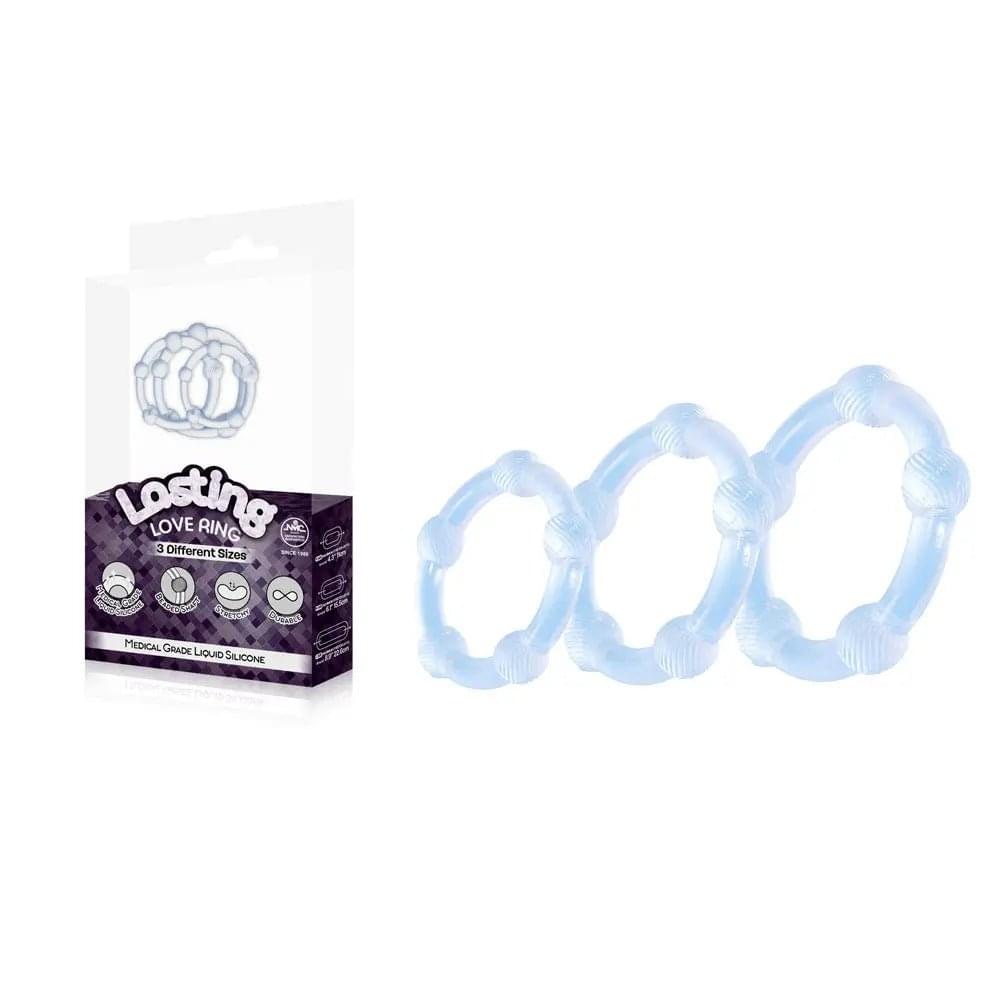 Lasting Love Ring 3 Piece Set -  -  Beaded Cock Rings - Set of 3 Sizes Excellent Power Discreet Intimate Essentials.