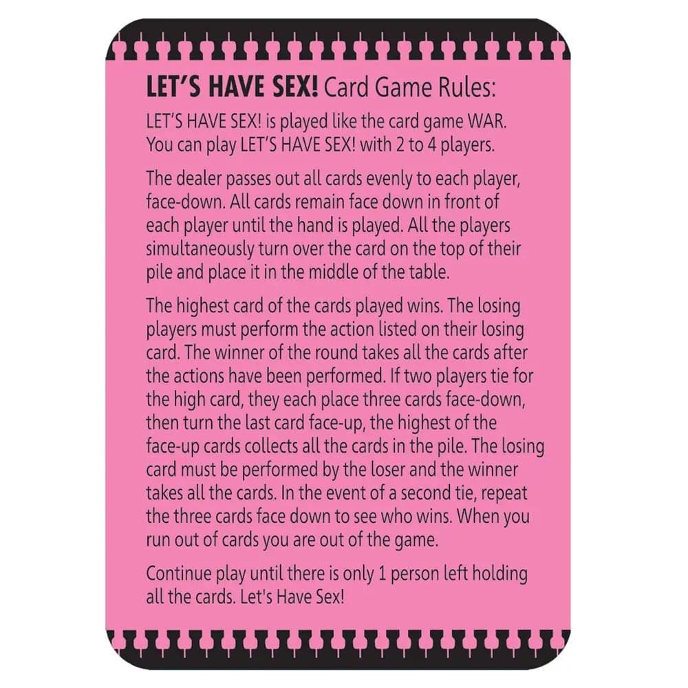 Let's Have Sex - Naughty Card Game Little Genie Discreet Intimate Essentials.