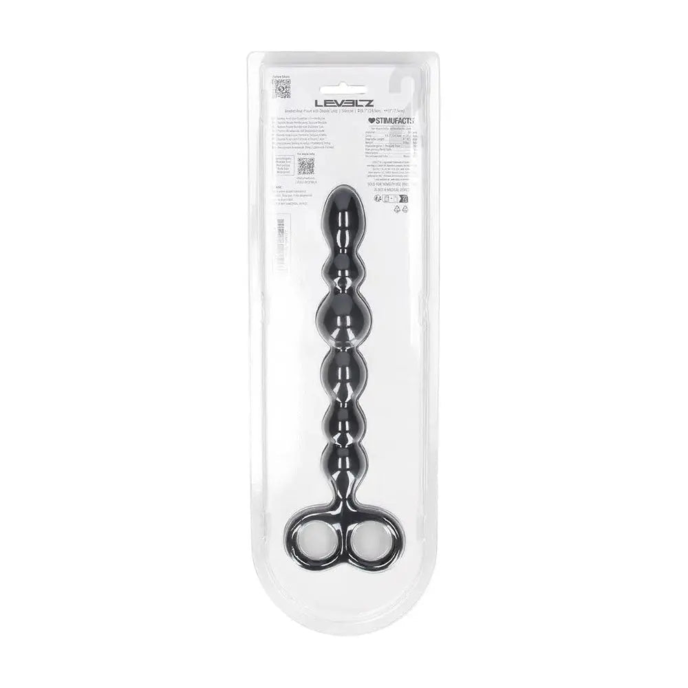 Shop affordable quality LEVELZ Beaded Silicone Anal Probe with Double Loop - 24.5 cm Anal Beads - Discreet Intimate Essentials - ANAL TOYS - Shots Toys