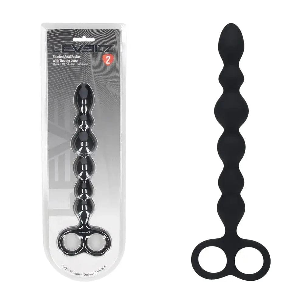 LEVELZ Beaded Silicone Anal Probe with Double Loop -  24.5 cm Anal Beads Shots Toys Discreet Intimate Essentials.