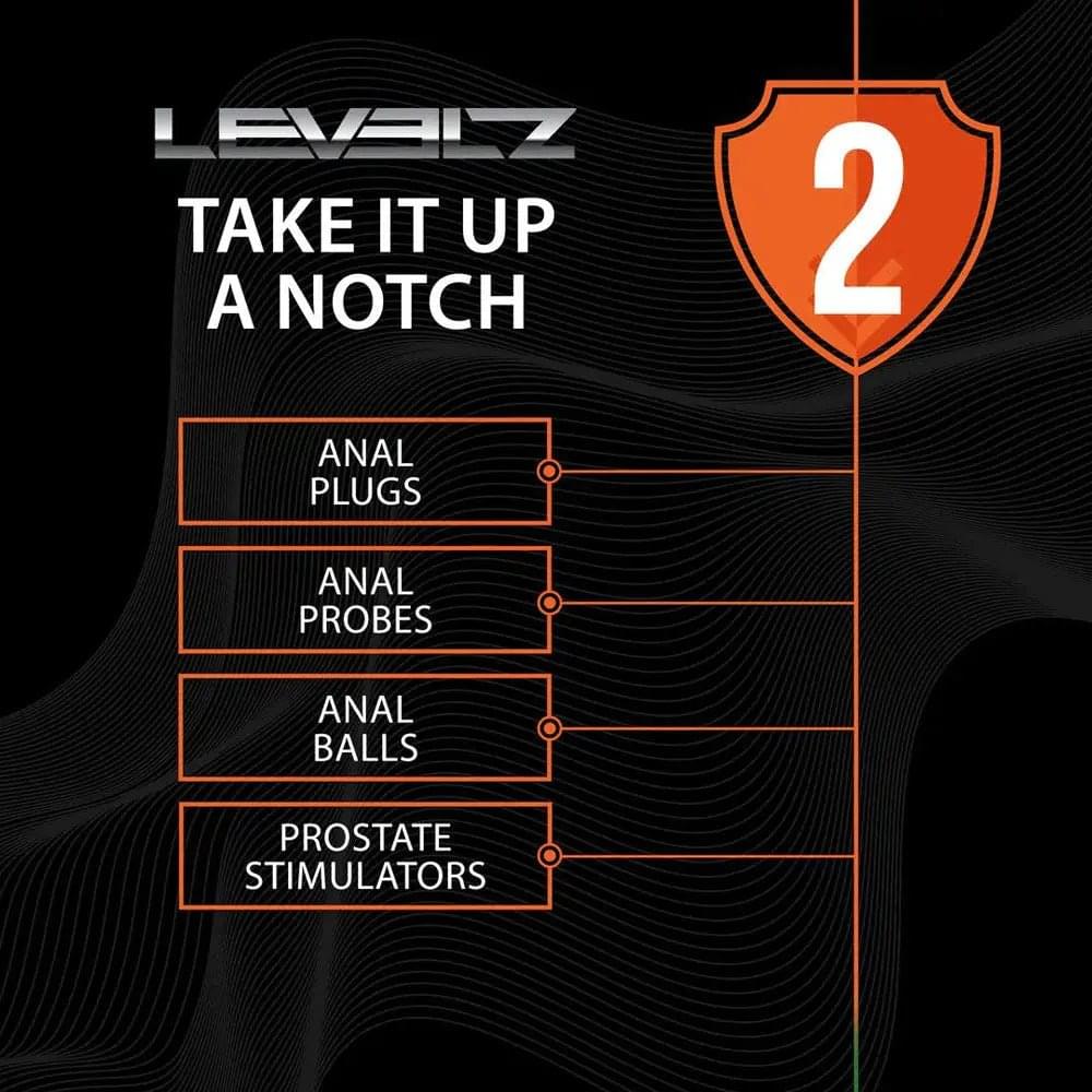 LEVELZ Beaded Silicone Anal Probe with Double Loop -  24.5 cm Anal Beads Shots Toys Discreet Intimate Essentials.