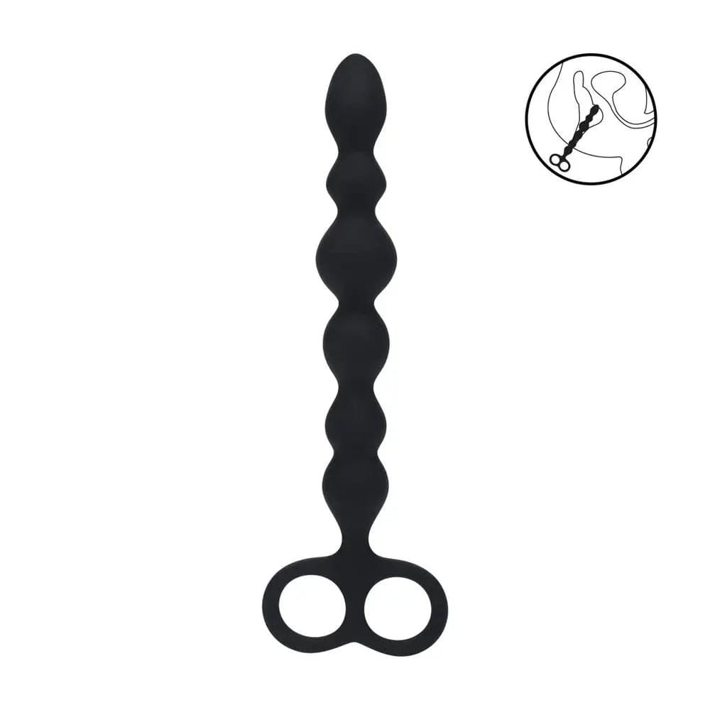 LEVELZ Beaded Silicone Anal Probe with Double Loop -  24.5 cm Anal Beads Shots Toys Discreet Intimate Essentials.