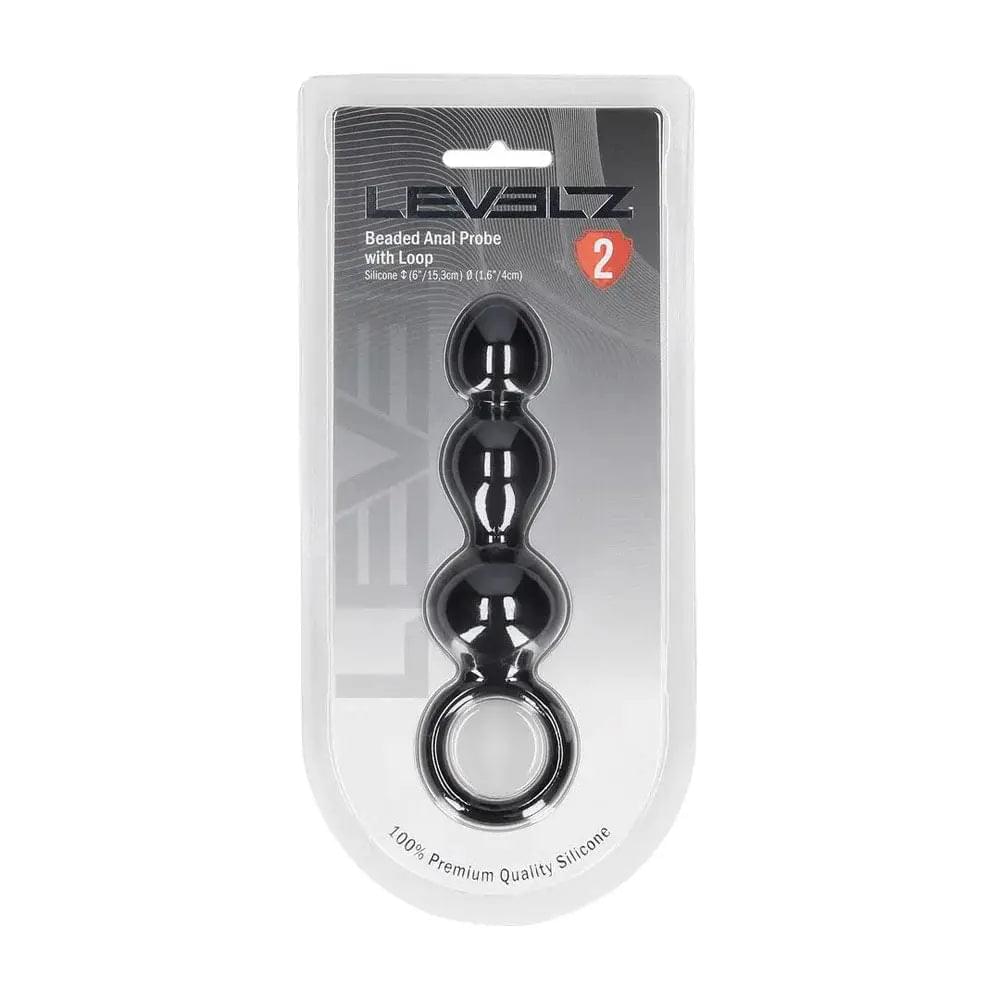 LEVELZ Beaded Silicone Anal Probe with Loop -  15.3 cm Beaded Anal Plug Shots Toys Discreet Intimate Essentials.