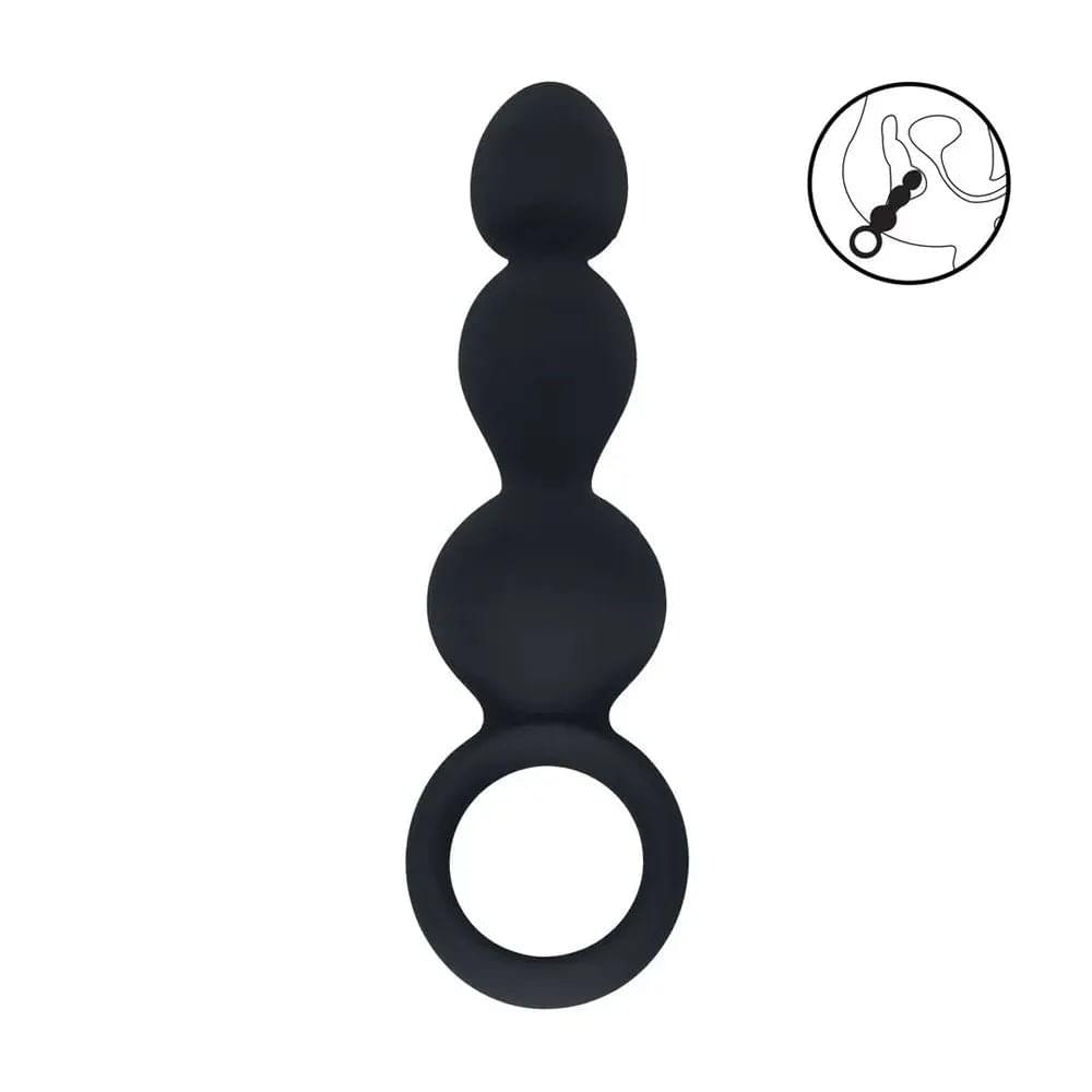 LEVELZ Beaded Silicone Anal Probe with Loop -  15.3 cm Beaded Anal Plug Shots Toys Discreet Intimate Essentials.
