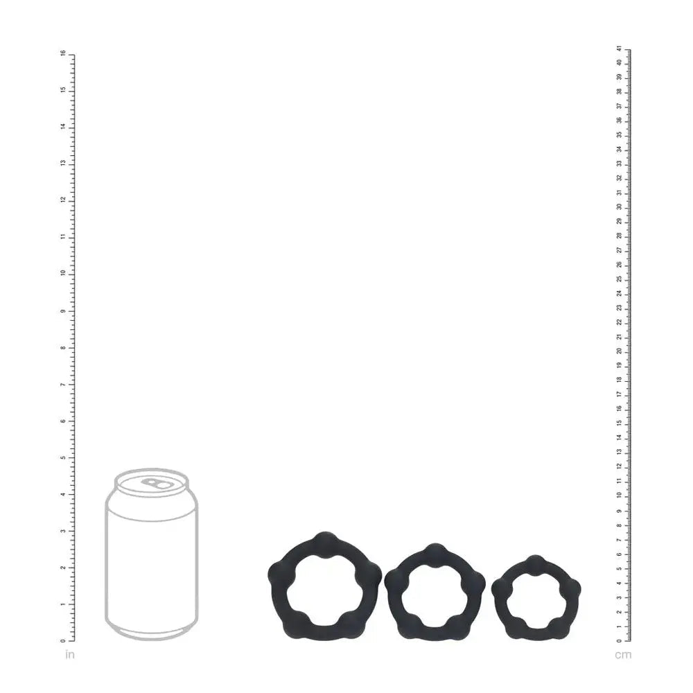 Shop affordable quality LEVELZ Beaded Silicone Cock Ring Set of 3 - Cock Rings - Set of 3 Sizes - Discreet Intimate Essentials - COCK RINGS - Shots Toys