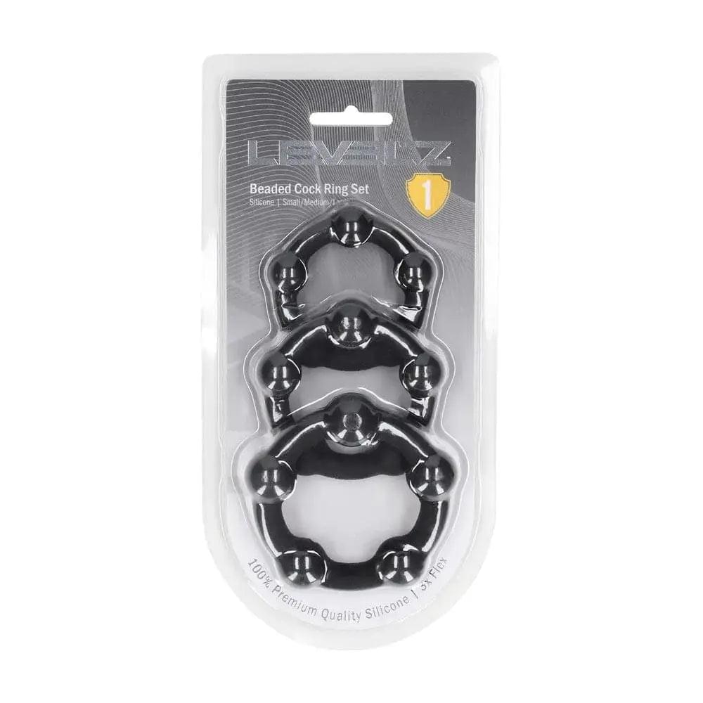 LEVELZ Beaded Silicone Cock Ring Set of 3 -  -  Cock Rings - Set of 3 Sizes Shots Toys Discreet Intimate Essentials.