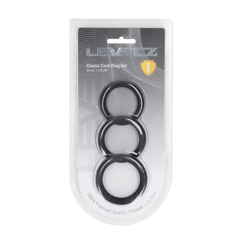 Shop affordable quality LEVELZ Classic Silicone Cock Ring Set - L/XL/XXL - Cock Rings - Set of 3 Sizes - Discreet Intimate Essentials - COCK RINGS - Shots Toys