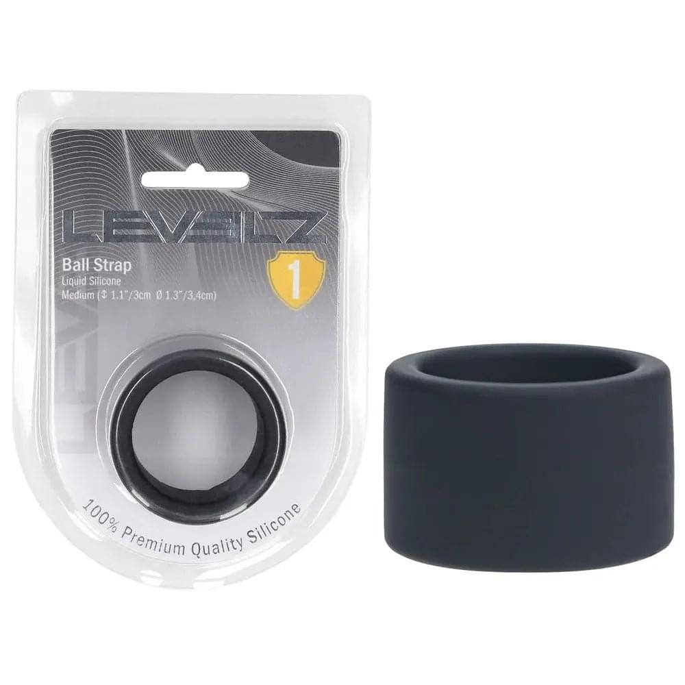 LEVELZ Liquid Silicone Ball Strap - M -  -  Ball Strap Shots Toys Discreet Intimate Essentials.