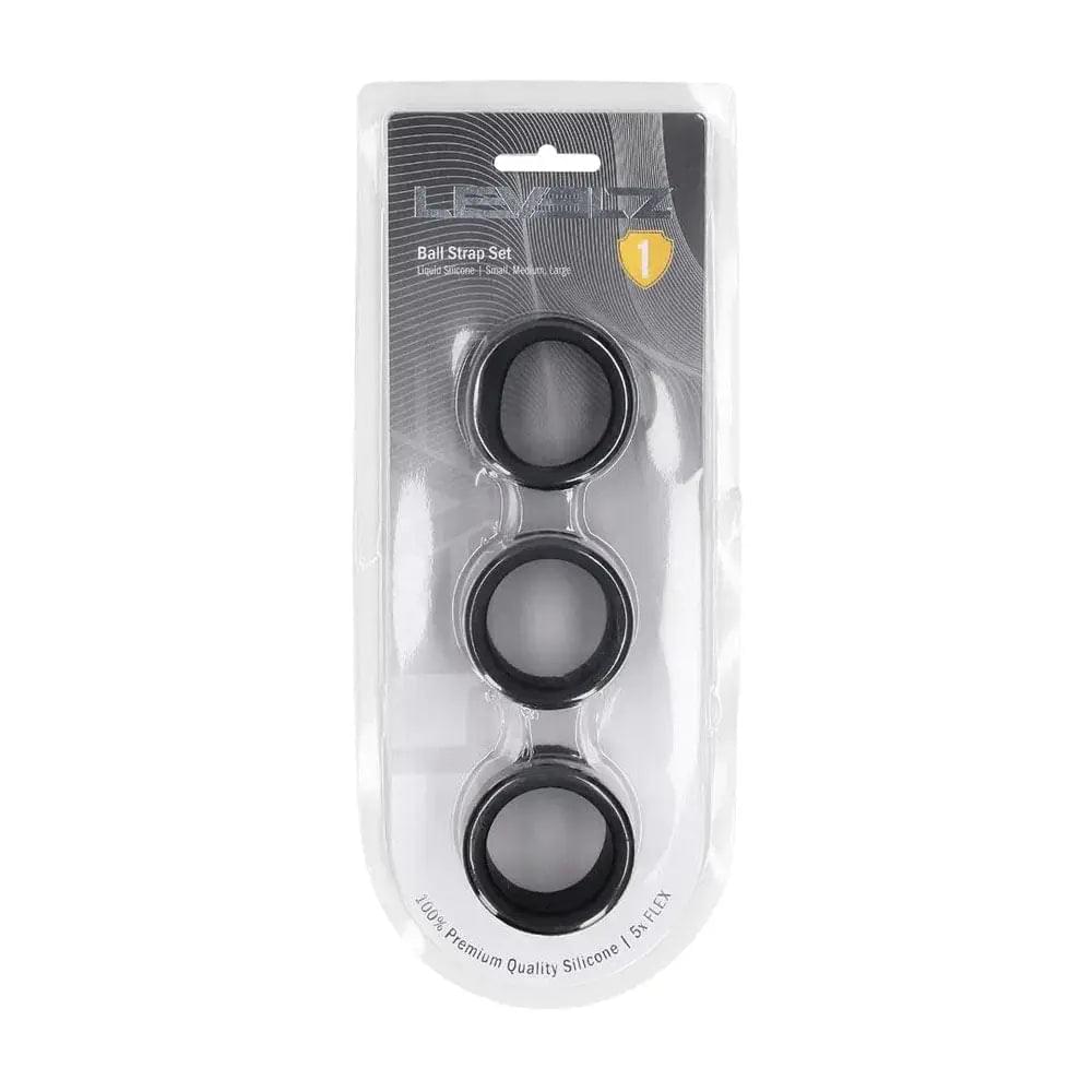 LEVELZ Liquid Silicone Ball Strap Set of 3 -  -  Ball Stretchers - Set of 3 Sizes Shots Toys Discreet Intimate Essentials.
