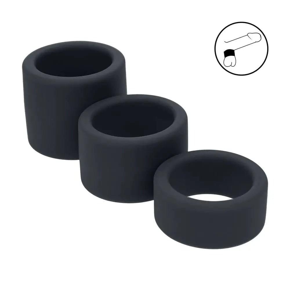 LEVELZ Liquid Silicone Ball Strap Set of 3 -  -  Ball Stretchers - Set of 3 Sizes Shots Toys Discreet Intimate Essentials.