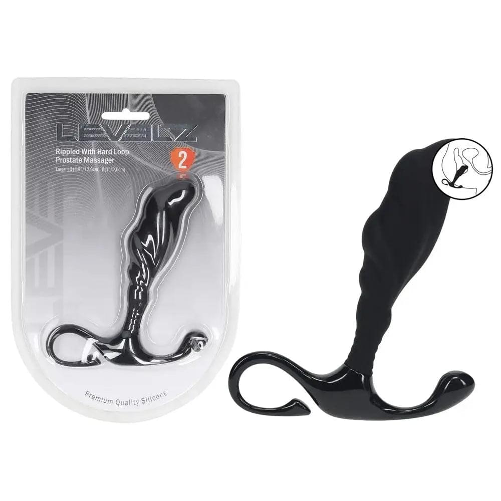LEVELZ Rippled with Hard Loop Prostate Massager - Large -  Large Prostate Massager Shots Toys Discreet Intimate Essentials.
