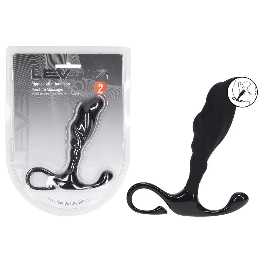 LEVELZ Rippled with Hard Loop Prostate Massager - Medium -  Medium Prostate Massager Shots Toys Discreet Intimate Essentials.