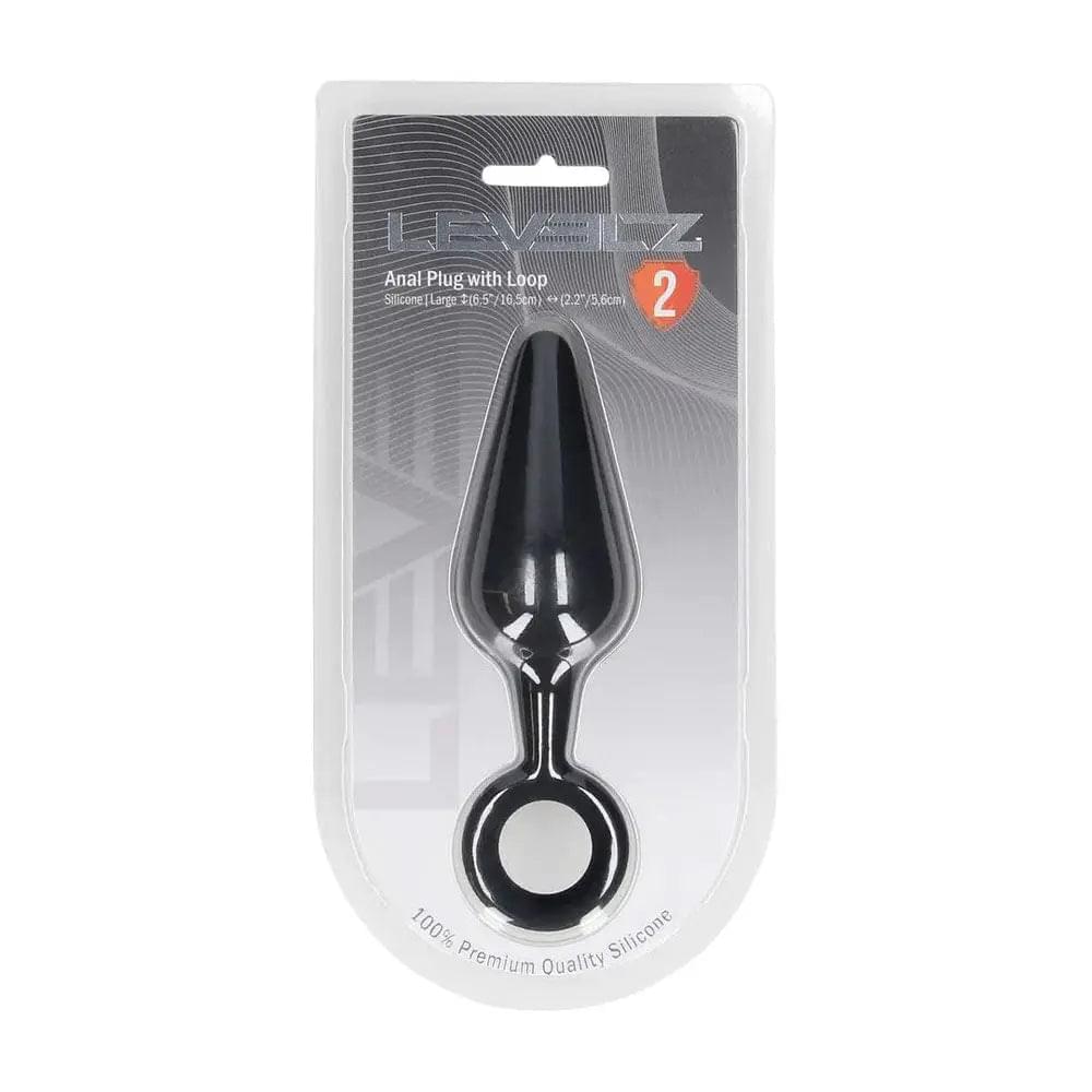 LEVELZ Silicone Anal Plug with Loop - Large -  Large Butt Plug Shots Toys Discreet Intimate Essentials.