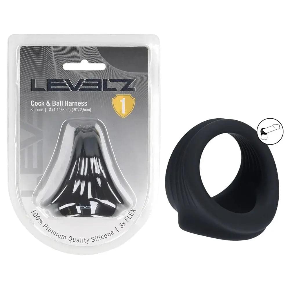 LEVELZ Silicone Cock & Ball Harness -  -  Cock & Ball Ring Shots Toys Discreet Intimate Essentials.