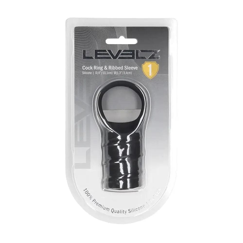 LEVELZ Silicone Cock Ring & Ribbed Sleeve -  Cock Ring with Sleeve Shots Toys Discreet Intimate Essentials.