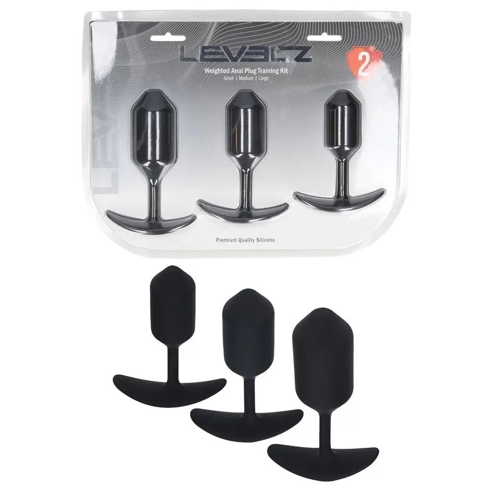 Shop affordable quality LEVELZ Silicone Weighted Anal Plug Training Set - Weighted Butt Plugs - Set of 3 Sizes - Discreet Intimate Essentials - ANAL TOYS - Shots Toys