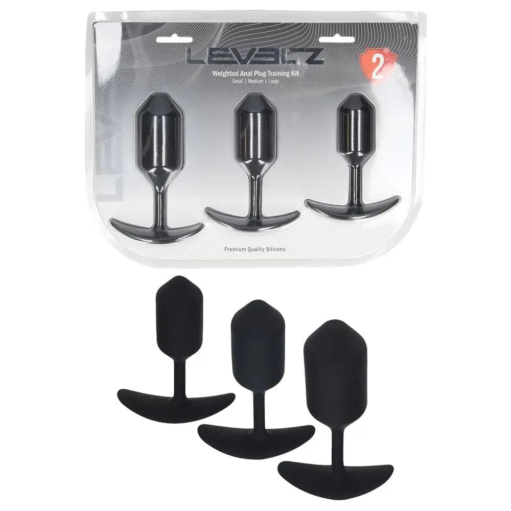 LEVELZ Silicone Weighted Anal Plug Training Set -  Weighted Butt Plugs - Set of 3 Sizes Shots Toys Discreet Intimate Essentials.