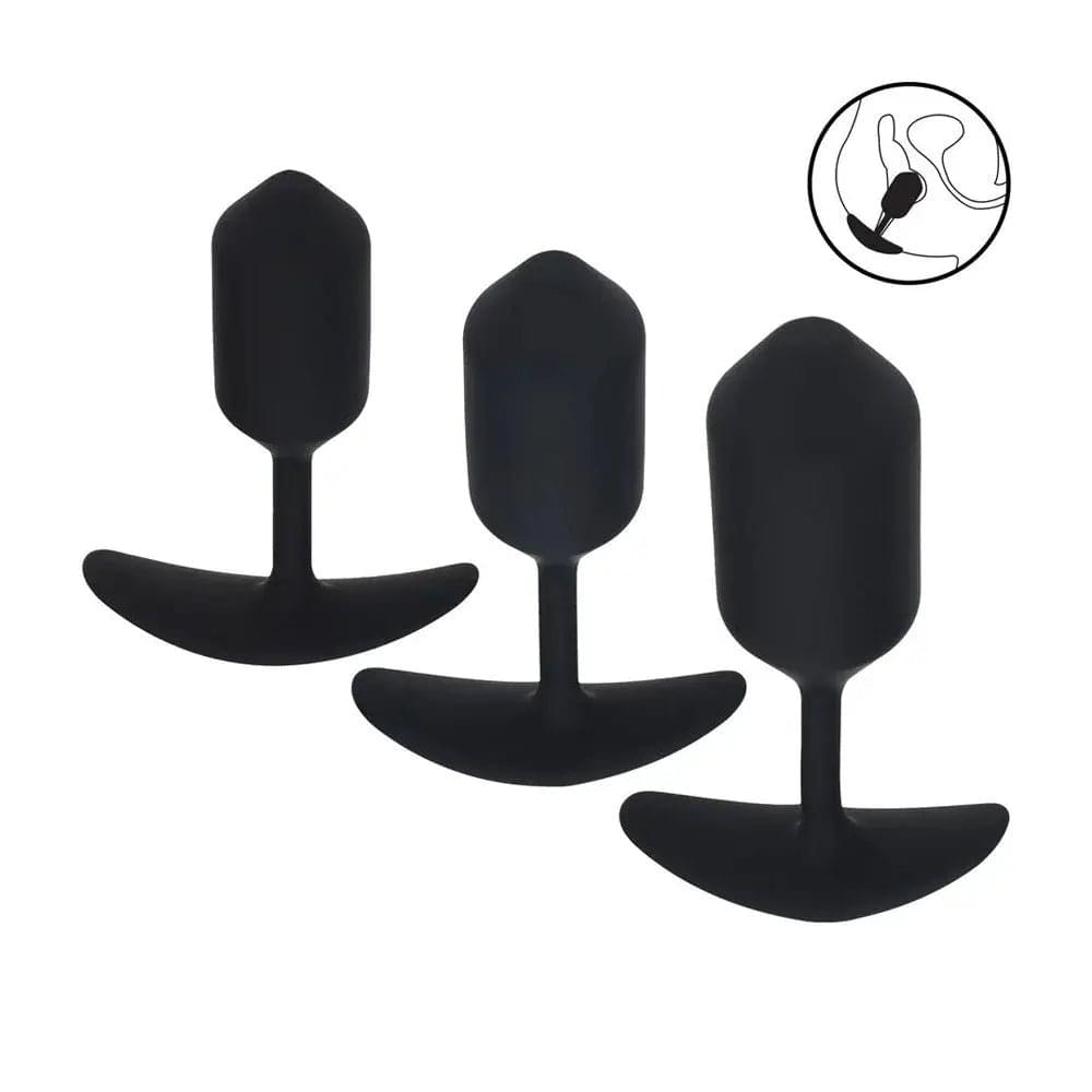 LEVELZ Silicone Weighted Anal Plug Training Set -  Weighted Butt Plugs - Set of 3 Sizes Shots Toys Discreet Intimate Essentials.