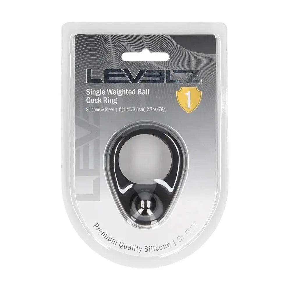 LEVELZ Single Weighted Ball Cock Ring -  -  Weighted Cock Ring Shots Toys Discreet Intimate Essentials.