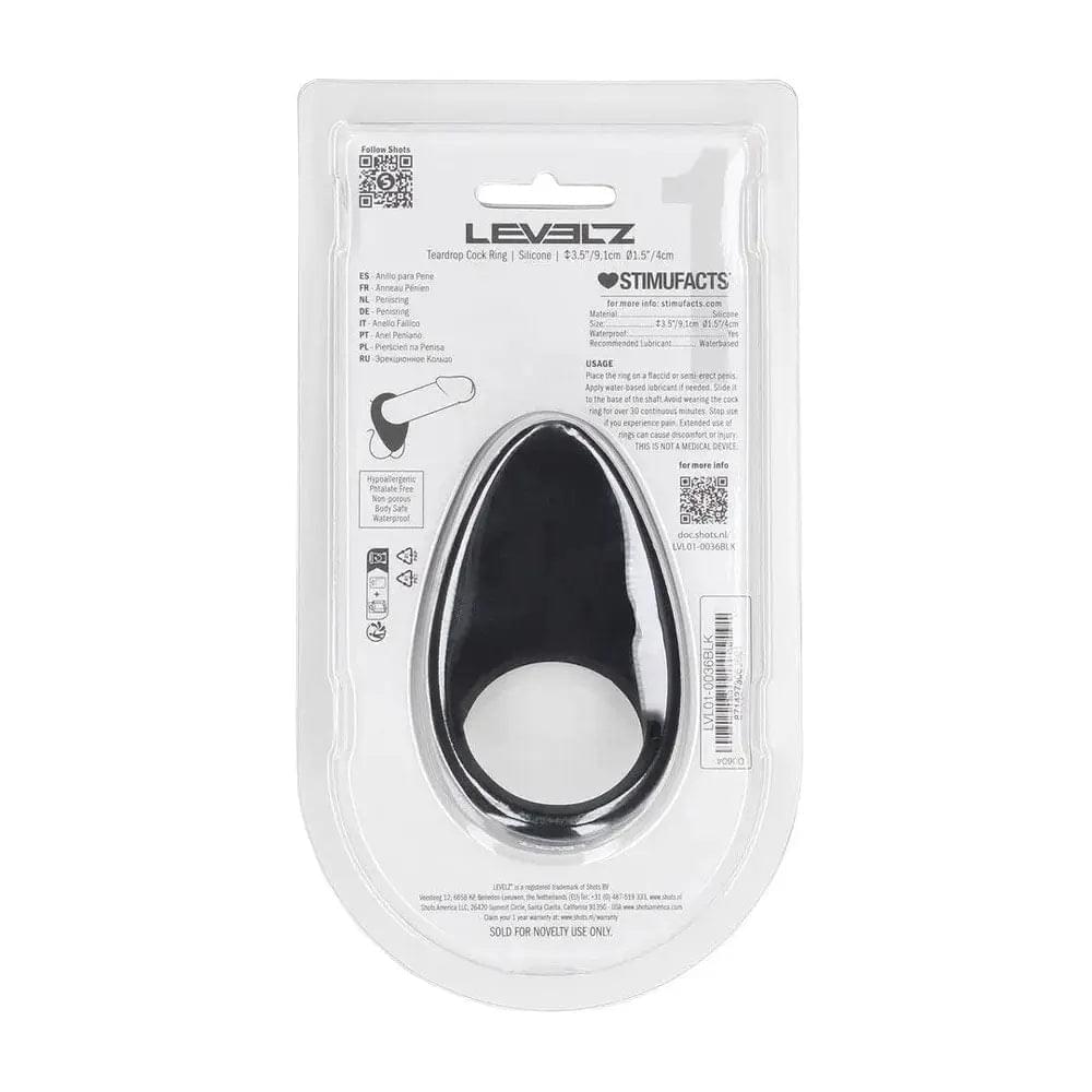 LEVELZ Teardrop Silicone Cock Ring -  -  Cock Ring Shots Toys Discreet Intimate Essentials.