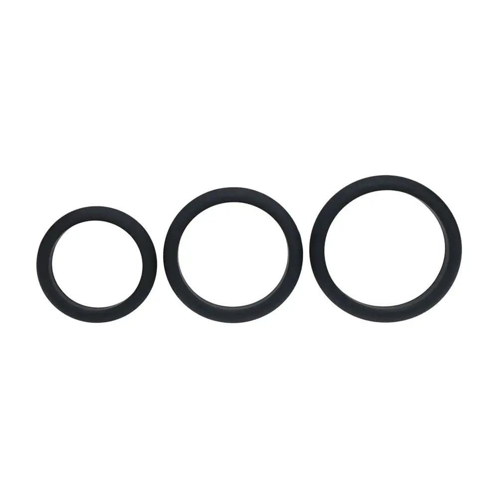 LEVELZ Wide O Silicone Cock Ring Set of 3 - L/XL/2X -  Cock Rings - Set of 3 Sizes Shots Toys Discreet Intimate Essentials.