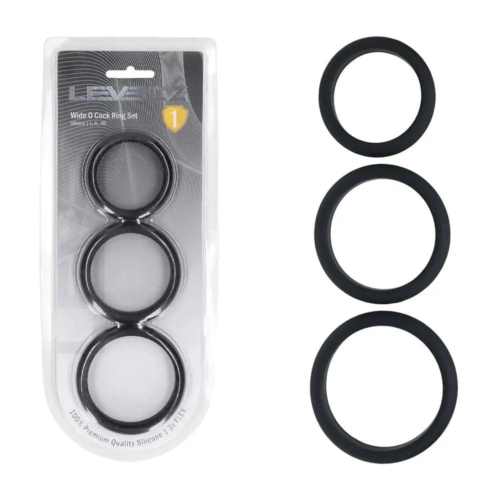 LEVELZ Wide O Silicone Cock Ring Set of 3 - L/XL/2X -  Cock Rings - Set of 3 Sizes Shots Toys Discreet Intimate Essentials.