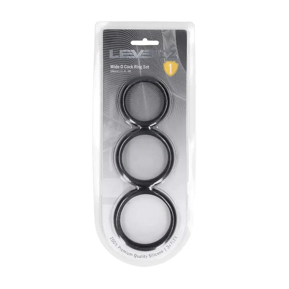 LEVELZ Wide O Silicone Cock Ring Set of 3 - L/XL/2X -  Cock Rings - Set of 3 Sizes Shots Toys Discreet Intimate Essentials.
