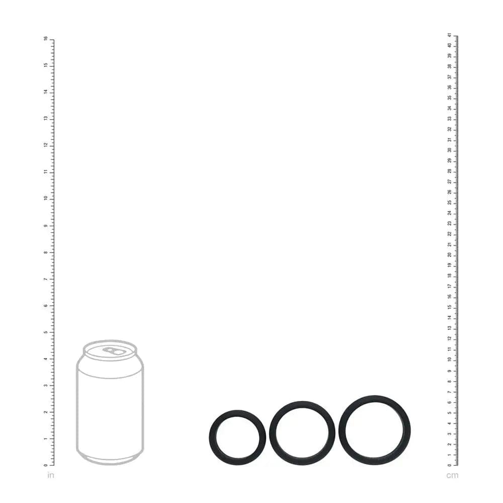 LEVELZ Wide O Silicone Cock Ring Set of 3 - L/XL/2X -  Cock Rings - Set of 3 Sizes Shots Toys Discreet Intimate Essentials.