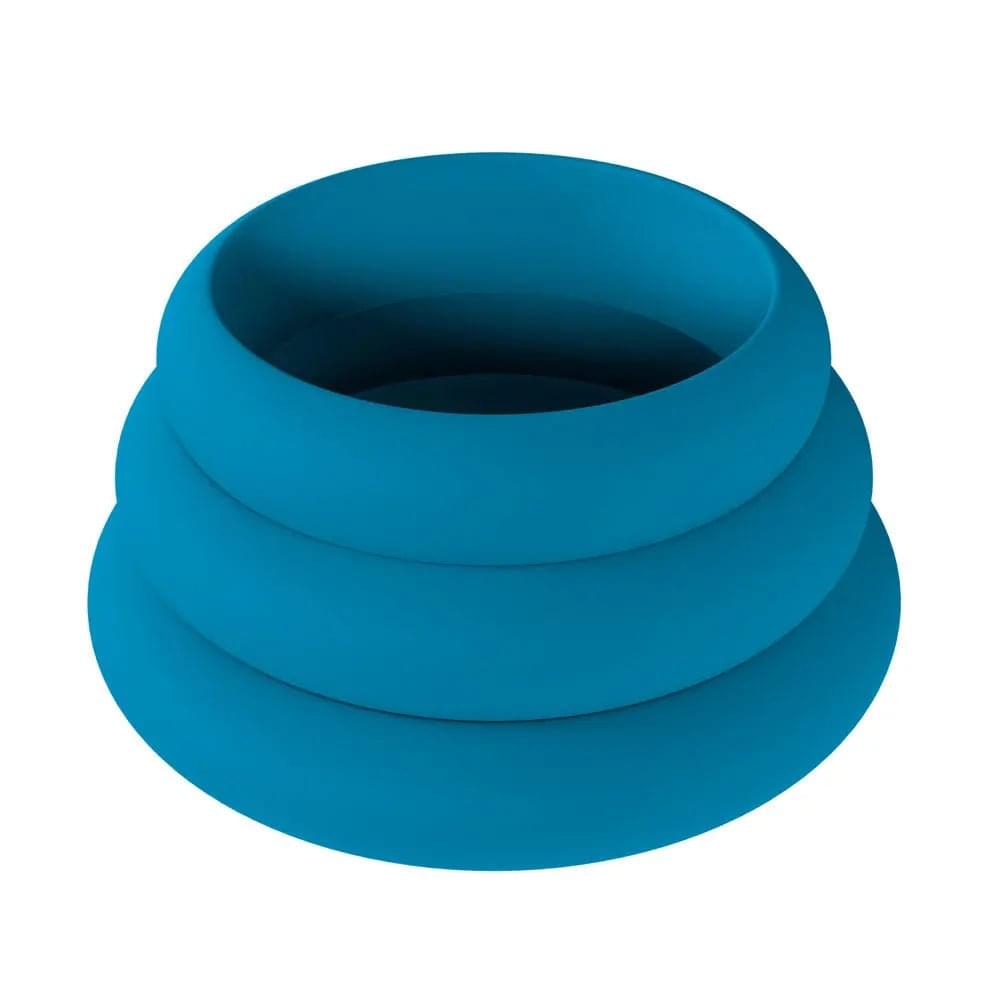 LEVELZ Wide O Silicone Cock Ring Set of 3 - L/XL/2X - Teal Cock Rings - Set of 3 Sizes Shots Toys Discreet Intimate Essentials.