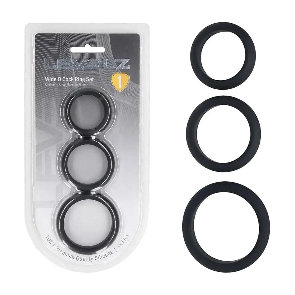 LEVELZ Wide O Silicone Cock Ring Set of 3 - S/M/L -  Cock Rings - Set of 3 Sizes Shots Toys Discreet Intimate Essentials.