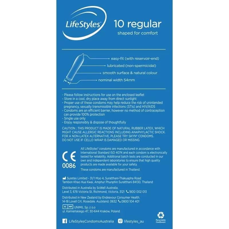 Lifestyles Regular Condoms 10 LifeStyles Discreet Intimate Essentials.
