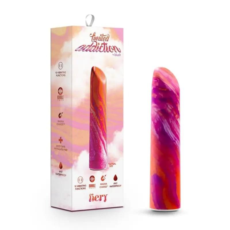 Limited Addiction Fiery - Power Vibe - Coral 10.2 cm USB Rechargeable Bullet Blush Novelties Discreet Intimate Essentials.