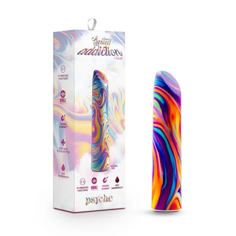 Shop affordable quality Limited Addiction Psyche - Power Vibe - Rainbow 10.2 cm USB Rechargeable Bulet - Discreet Intimate Essentials - BULLETS & EGGS - Blush Novelties