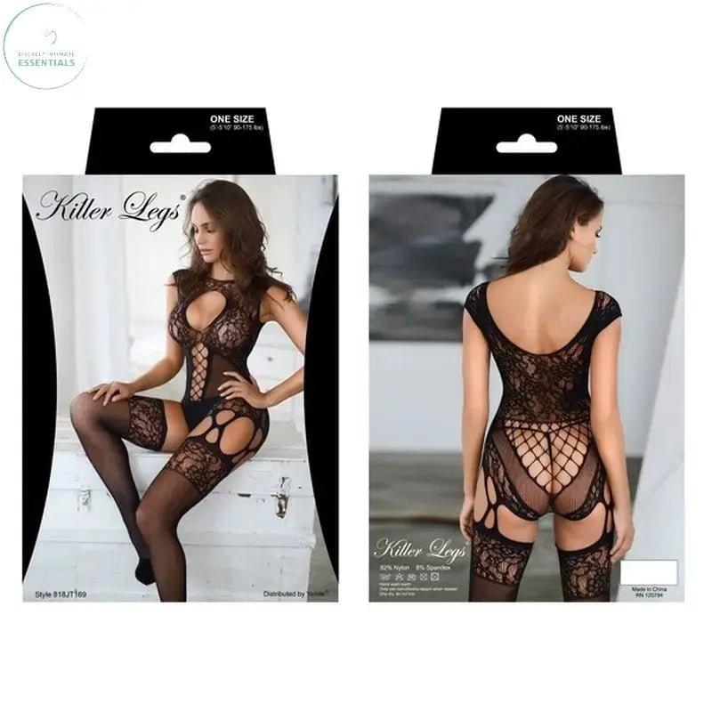 Love Recipe Backless Lace Teddy Killer Legs Discreet Intimate Essentials.