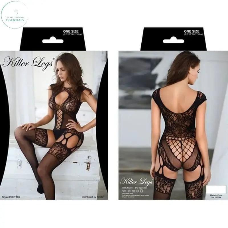 Love Trap Halter Mini Dress Black Killer Legs Discreet Intimate Essentials.