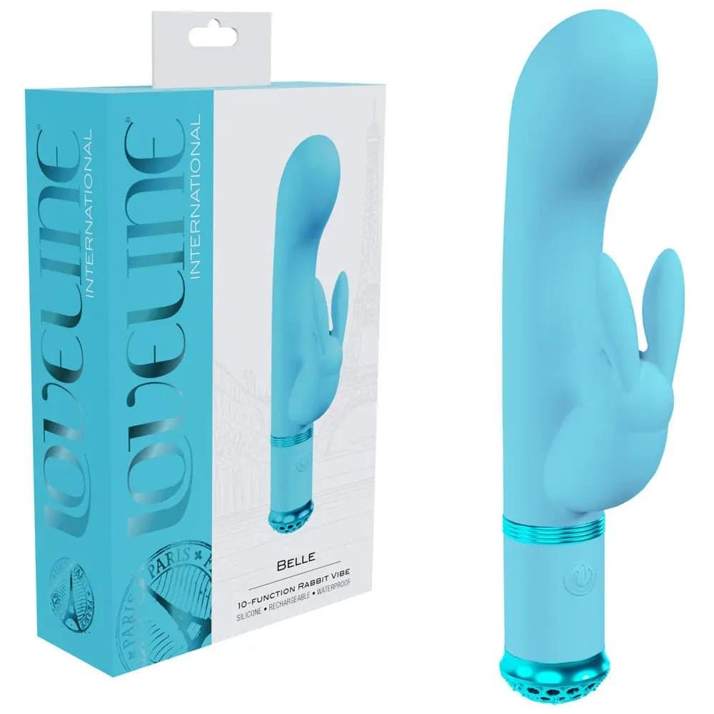 LOVELINE Belle -  -  15.6 cm USB Rechargeable Rabbit VIbrator Shots Toys Discreet Intimate Essentials.